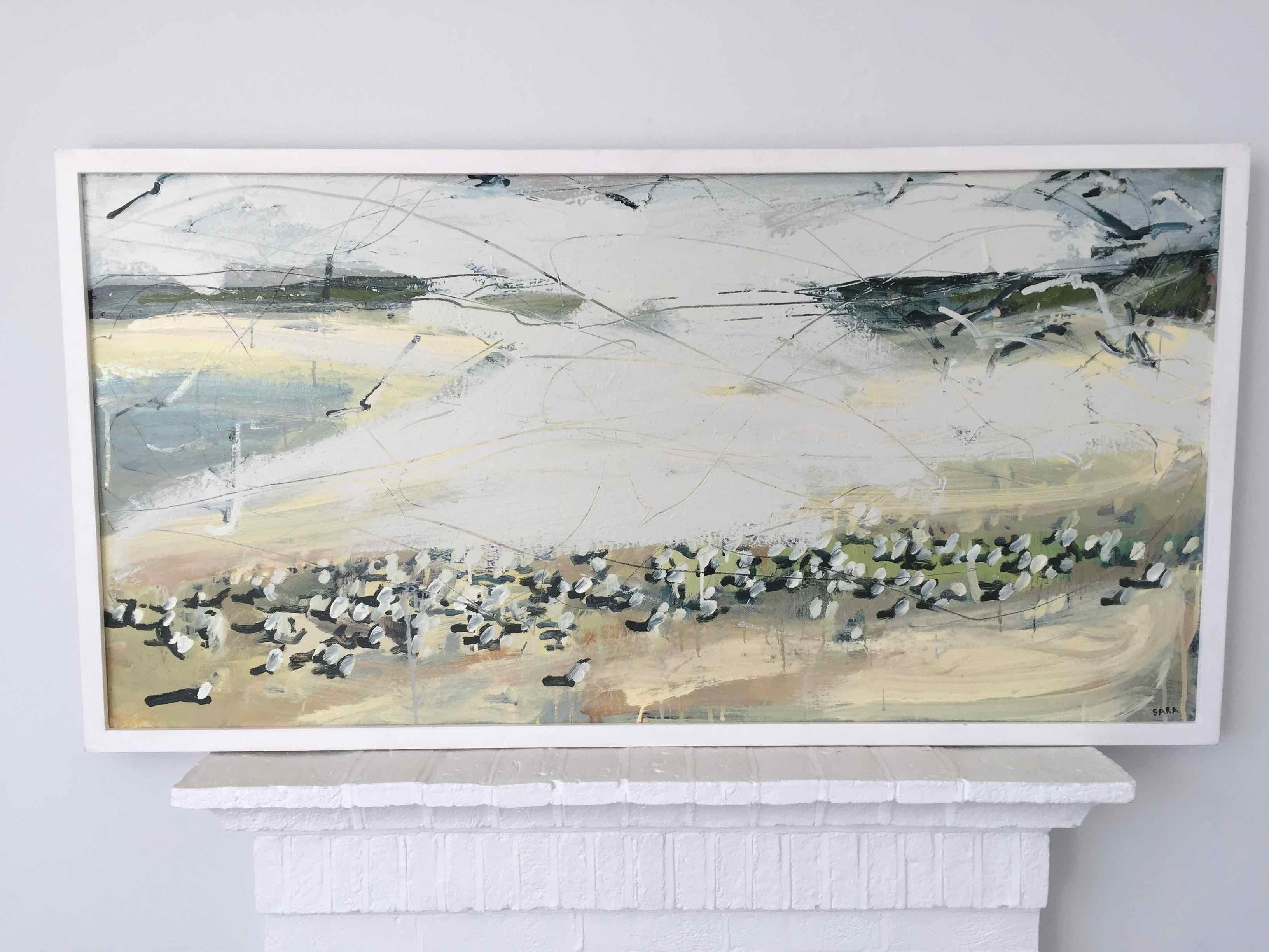 Sandpipers and Arctic Terns 1 (Northumberland): Oil Painting by Sara Dudman RWA For Sale 1