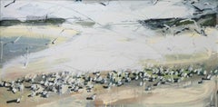 Sandpipers and Arctic Terns 1 (Northumberland): Oil Painting by Sara Dudman RWA