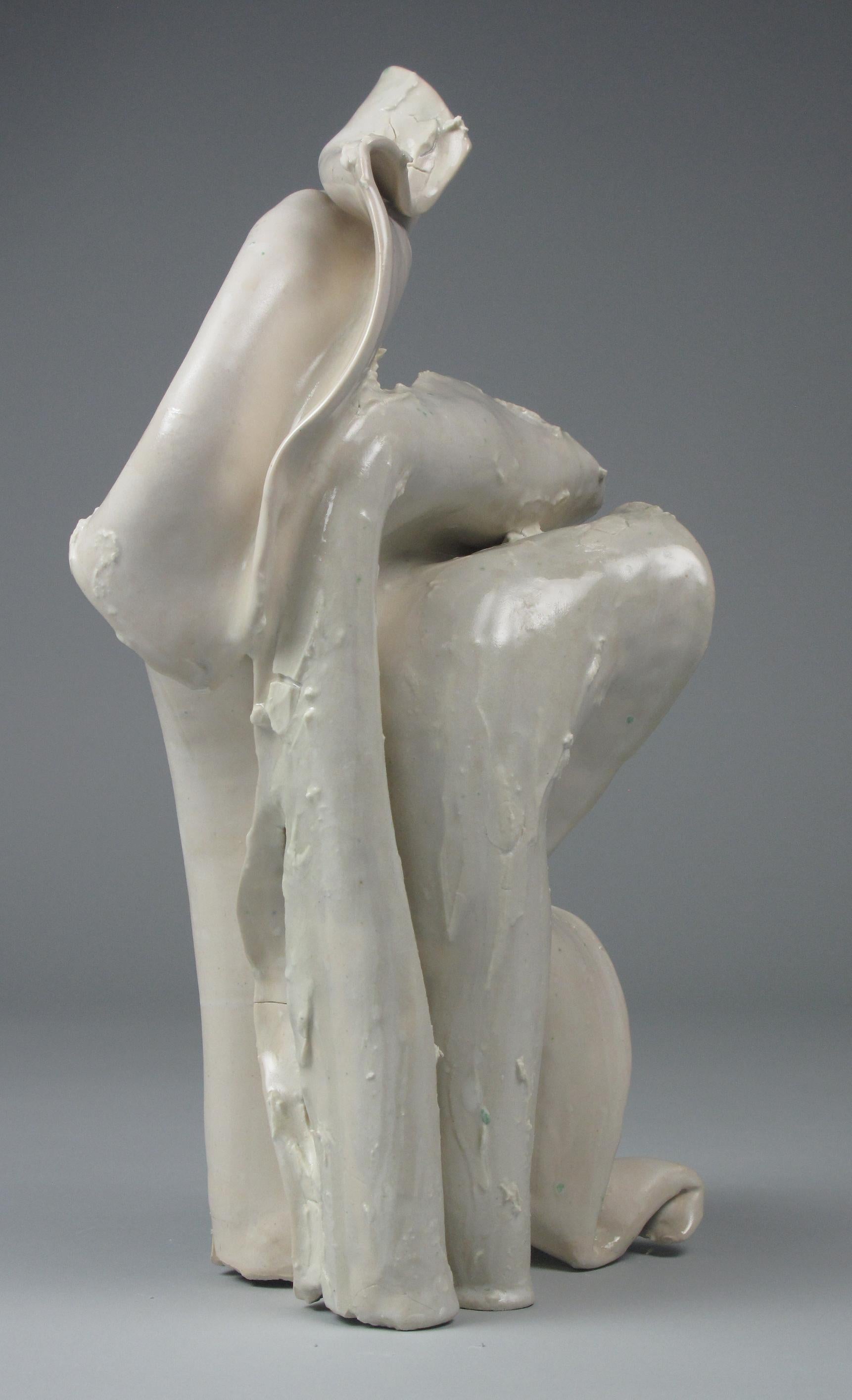 Bend, gestuel, céramique, sculpture, blanc, crème, grès en vente 3