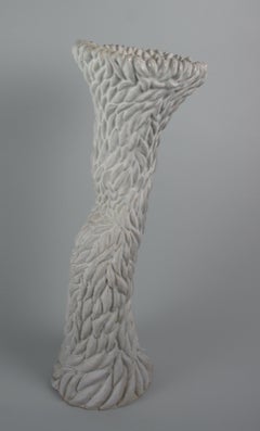 "Column Swarm", Abstract, Gestural, Ceramic, White, Gray, Stoneware, Sculpture