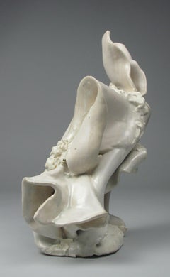 "Crimp", Contemporary, Gestural, Ceramic, Cream, White, Stoneware, Sculpture