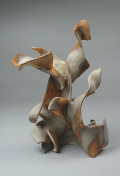 "Flicker", Contemporary, Gestisch, Keramik, Creme, Sepia, Grau, Skulptur, 2024