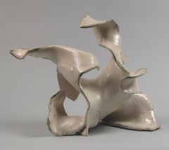 "Fractured", Contemporary, Gestural, Ceramic, White, Cream, Stoneware, Sculpture