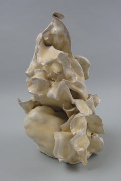 "Grasp", Contemporary, Gestural, Ceramic, Cream, White, Stoneware, Sculpture