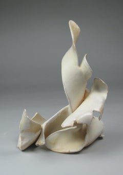 "Halo", Gestural, Ceramic, Yellow, Cream, Sepia, Grey, Pink, Sculpture
