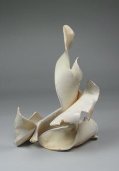 "Halo", Gestural, Ceramic, Yellow, Cream, Sepia, Grey, Pink, Sculpture, 2024