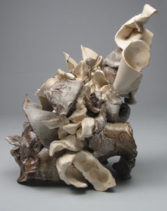 "Milky Jumble", gestural, ceramic, sculpture, brown, cream, white, stoneware