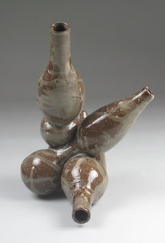 "Nestledrip", Contemporary, Gestural, Ceramic, Brown, Stoneware, Sculpture