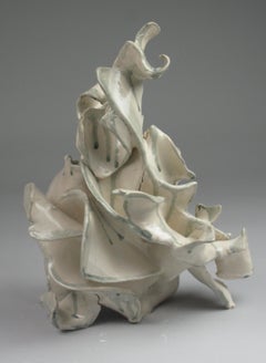 "Polyp", Contemporary, Gestural, Ceramic, White, Cream, Stoneware, Sculpture