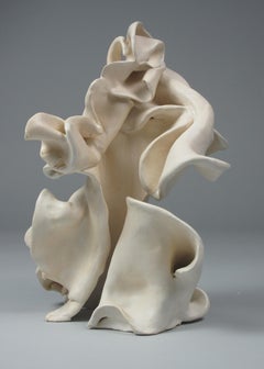 Pucker, gestuel, céramique, sculpture, blanc, crème, grès