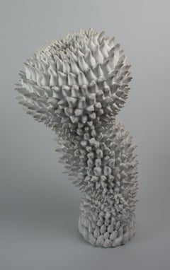 "Spore", Abstract, Contemporary, Gestural, Ceramic, White, Stoneware, Sculpture