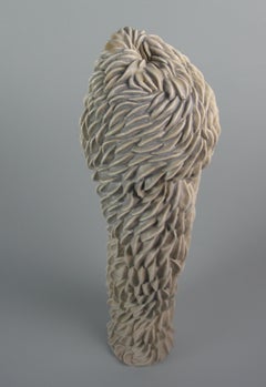 "Swarming Bulge", Abstract, Gestural, Ceramic, Cream, Stoneware, Sculpture