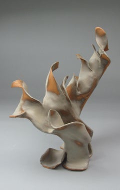"Sway", Contemporary, Gestural, Ceramic, Cream, Sepia, Grey, Sculpture, 2024
