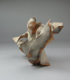 "Switch", Contemporary, Gestural, Ceramic, Cream, Sepia, Grey, Sculpture