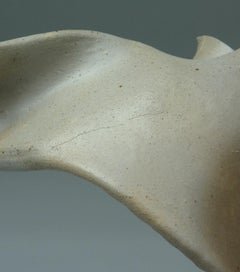 "Tinge", Contemporary, Gestural, Ceramic, Cream, White, Grey, Sculpture