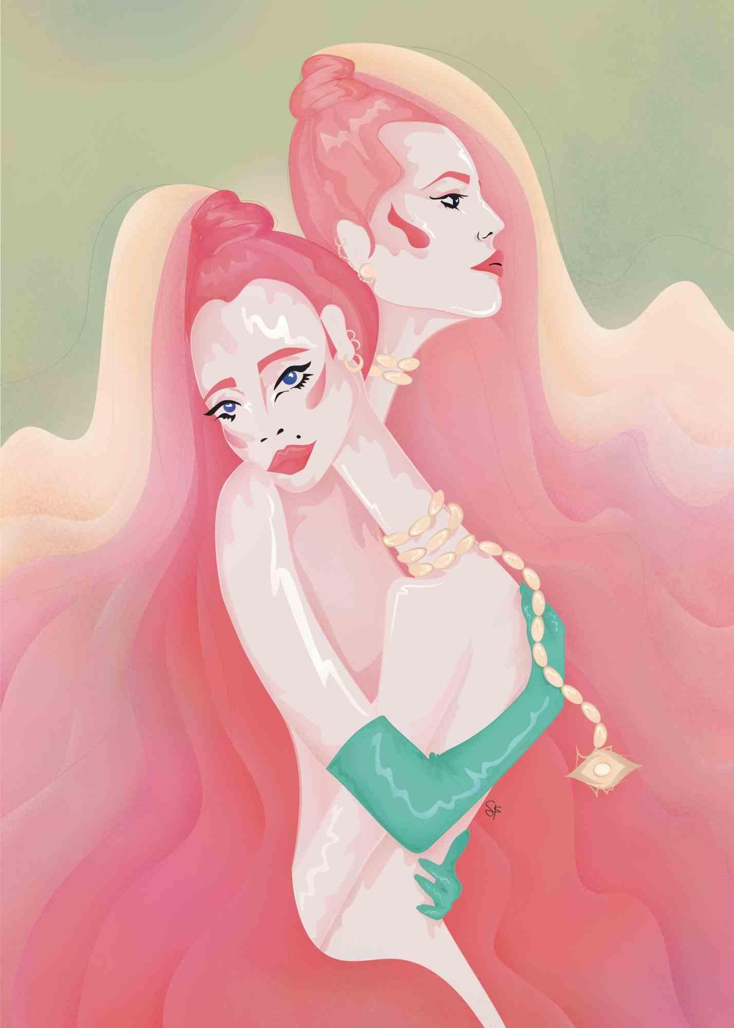 Embrace Me is a beautiful illustration on paper (giclée print) realized by the Italian artist Sara Franzese in 2022.

Edition of 5. Hand-signed and numbered. 

Two sisters, one protects the other in an embrace that becomes an explosion of colors.