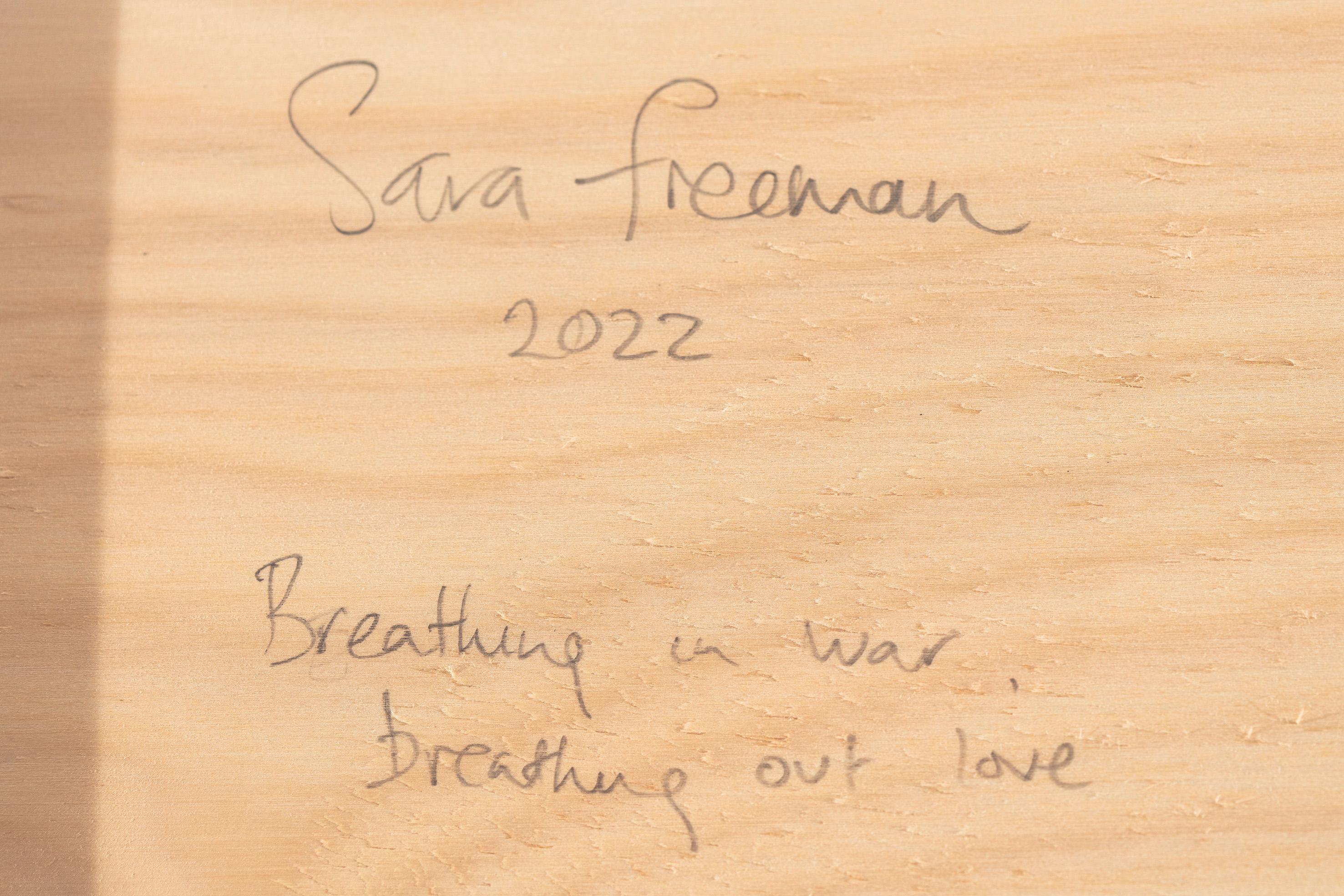 Breathing in War, Breathing out Love an original painting by Sara Freeman For Sale 3