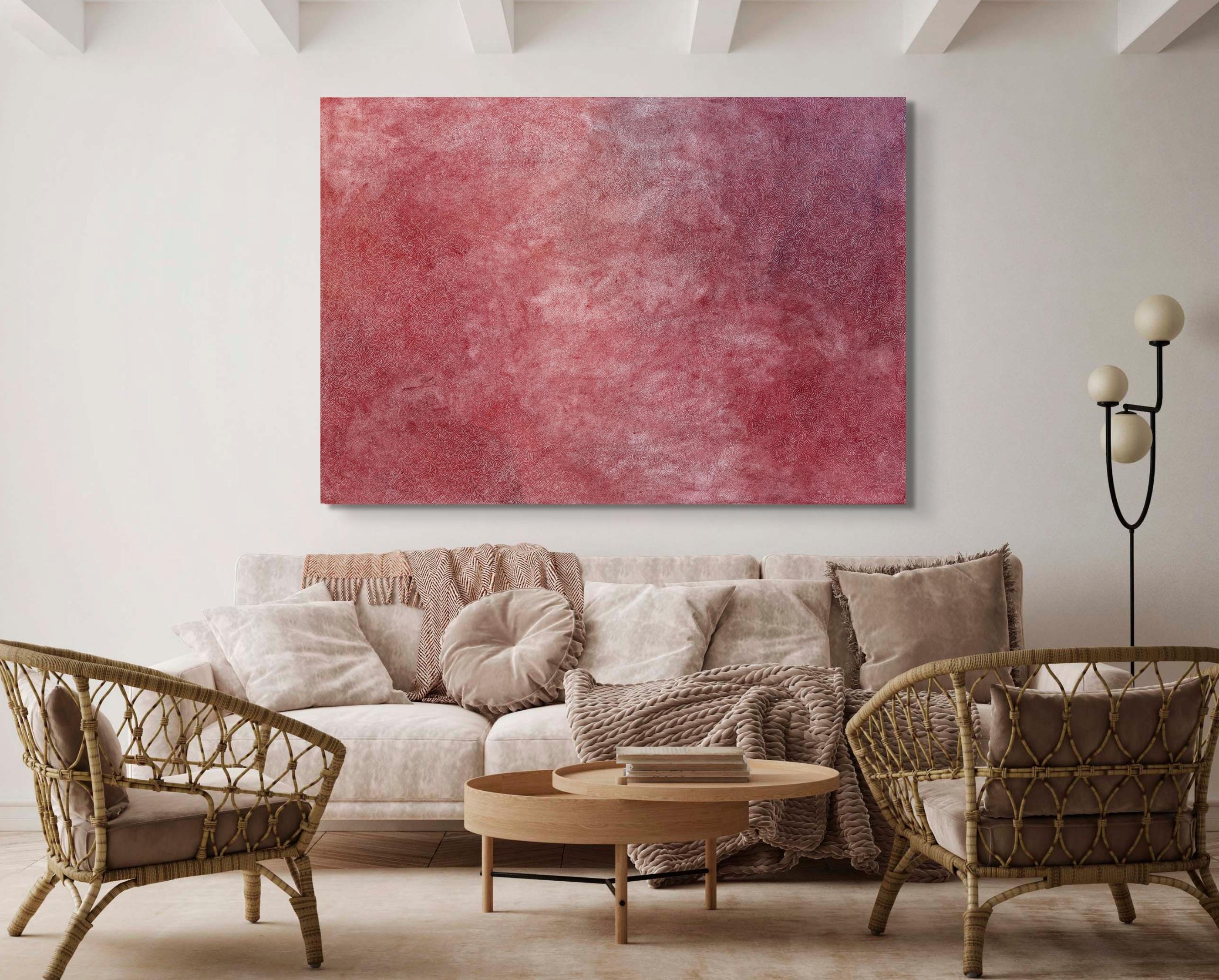 Cosmos Unfolding large scale wax and egg tempera abstract artwork - Abstract Expressionist Painting by Sara Freeman