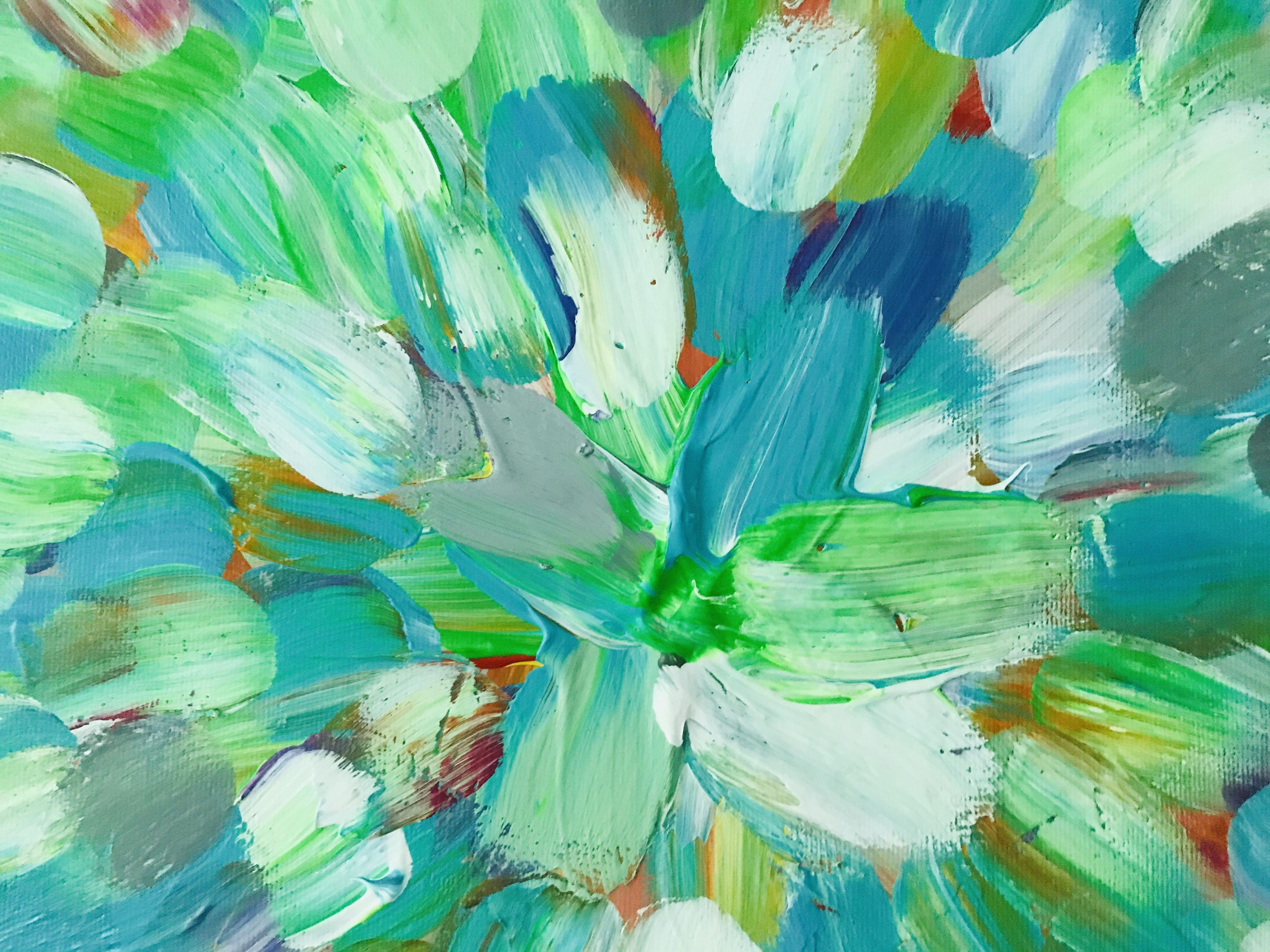 Peinture - « Bursting », acrylique sur toile - Painting de Sara Gardner