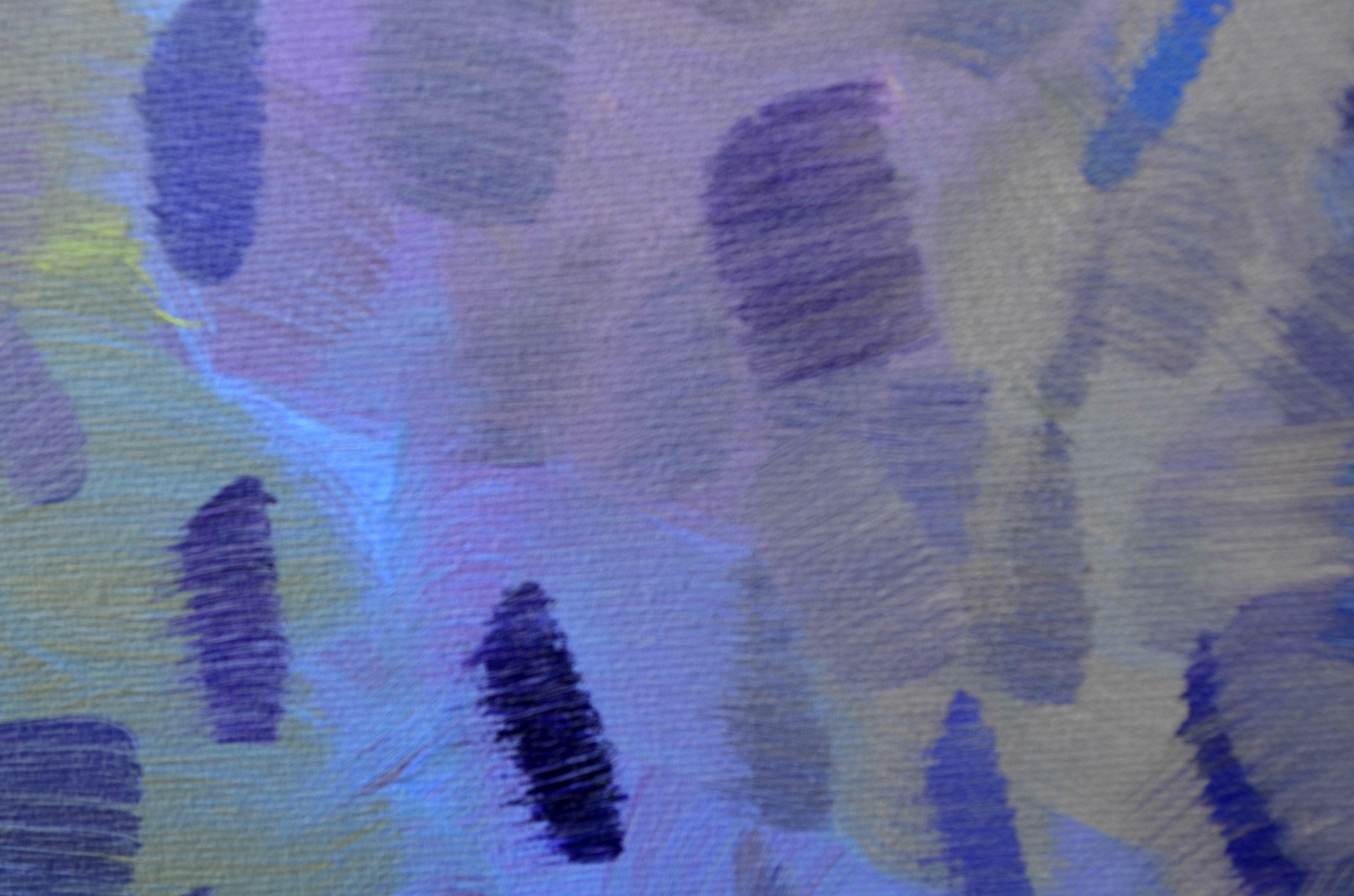 Purple Rain - inspiré par les mouvements et le ton de Prince   : : Peinture : : Expressionnisme abstrait : : Cette pièce est accompagnée d'un certificat d'authenticité officiel signé par l'artiste : : Prêt à être accroché : Oui : : Signée : Oui : :