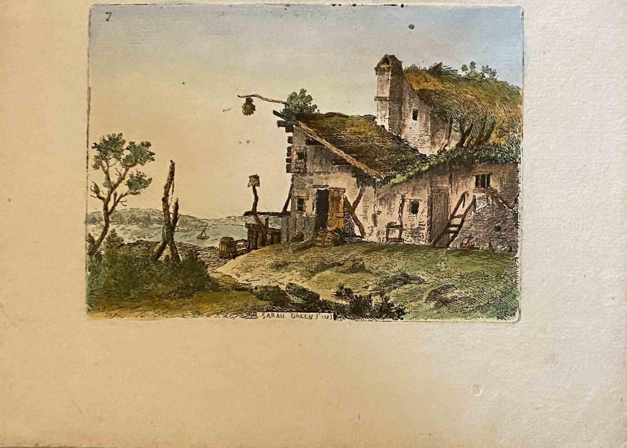 Die Seelandschaft mit Hütte ist eine Radierung von Sara Green aus dem Jahre 1783.

Signiert auf der Platte.

Guter Zustand.

Inklusive eines Passepartouts: 30 x 40 cm

Die Kunstwerke stellen durch harmonische helle Farben, durch zarte Pinsel und