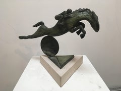 ADS - sculpture contemporaine figurative en bronze d'un animal, d'un cheval ou d'un jockey