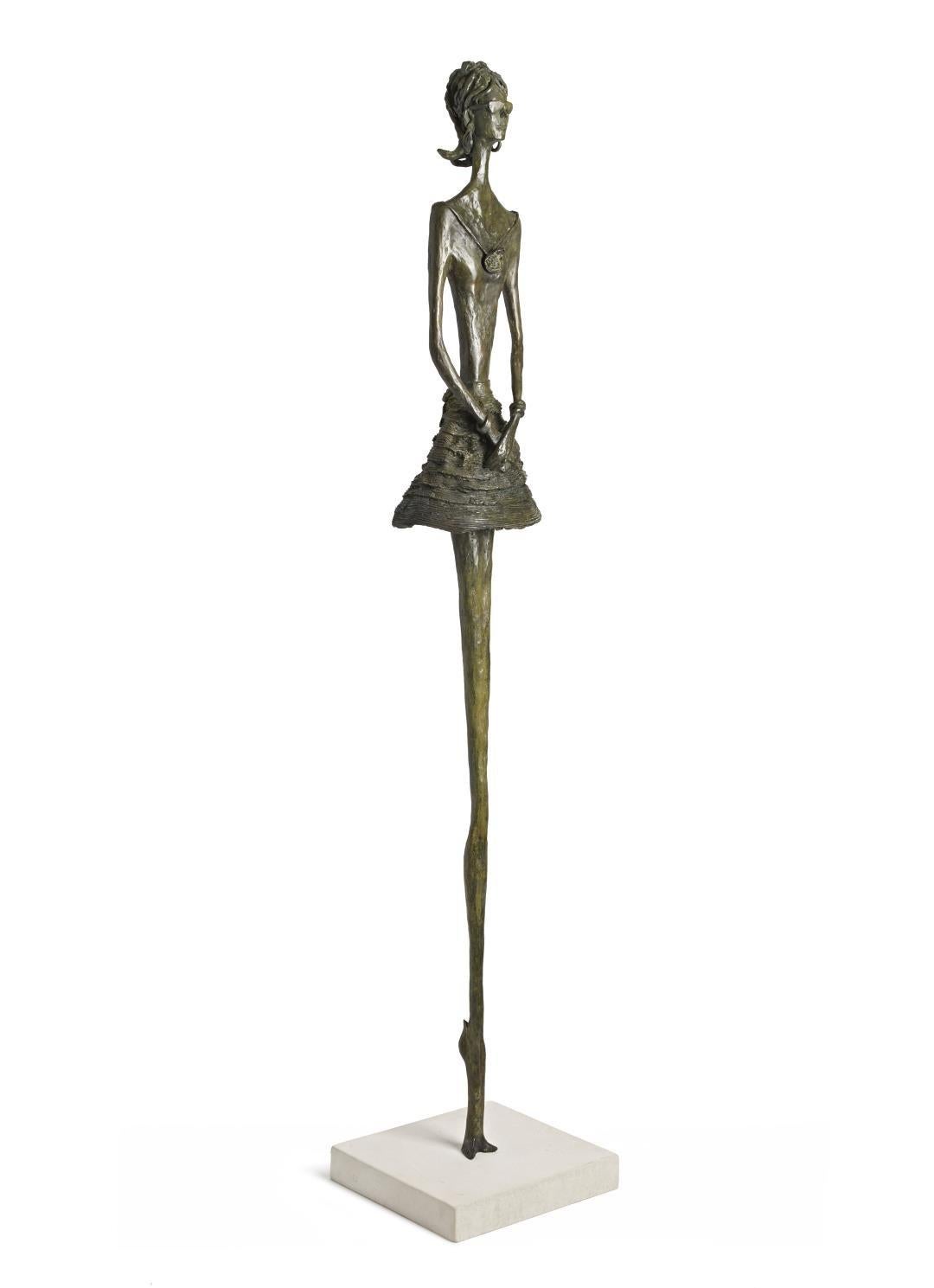 Sara Ingleby-Mackenzie Figurative Sculpture - Daiquiri - slim figurative bronze statue
