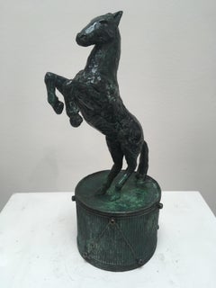 Tambor Caballo - escultura contemporánea de bronce tambor animal caballo