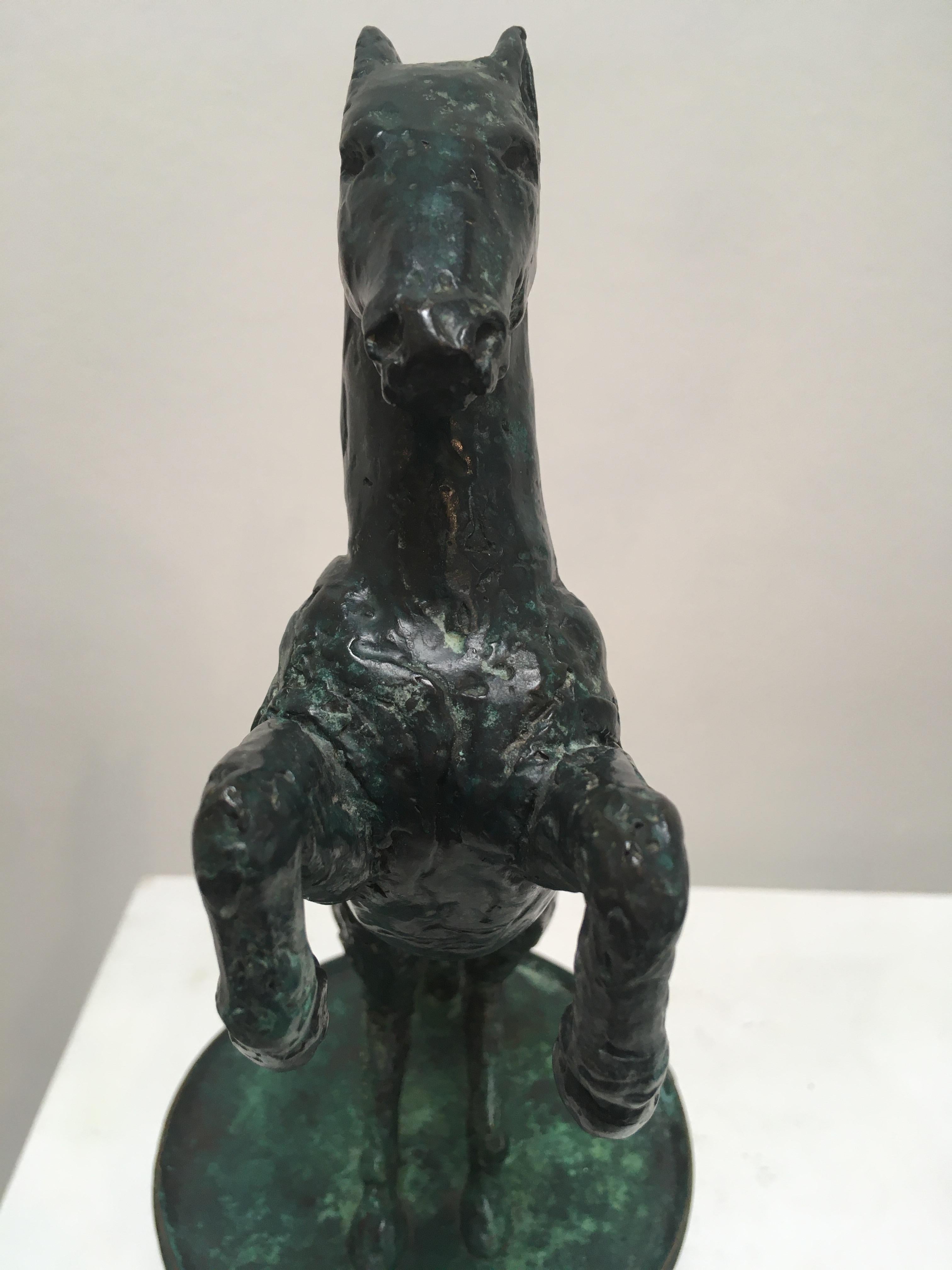 Drum Horse - contemporary animal horse drum bronze sculpture  For Sale 3