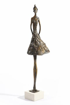 Jersey Lily - slim figurative bronze statue