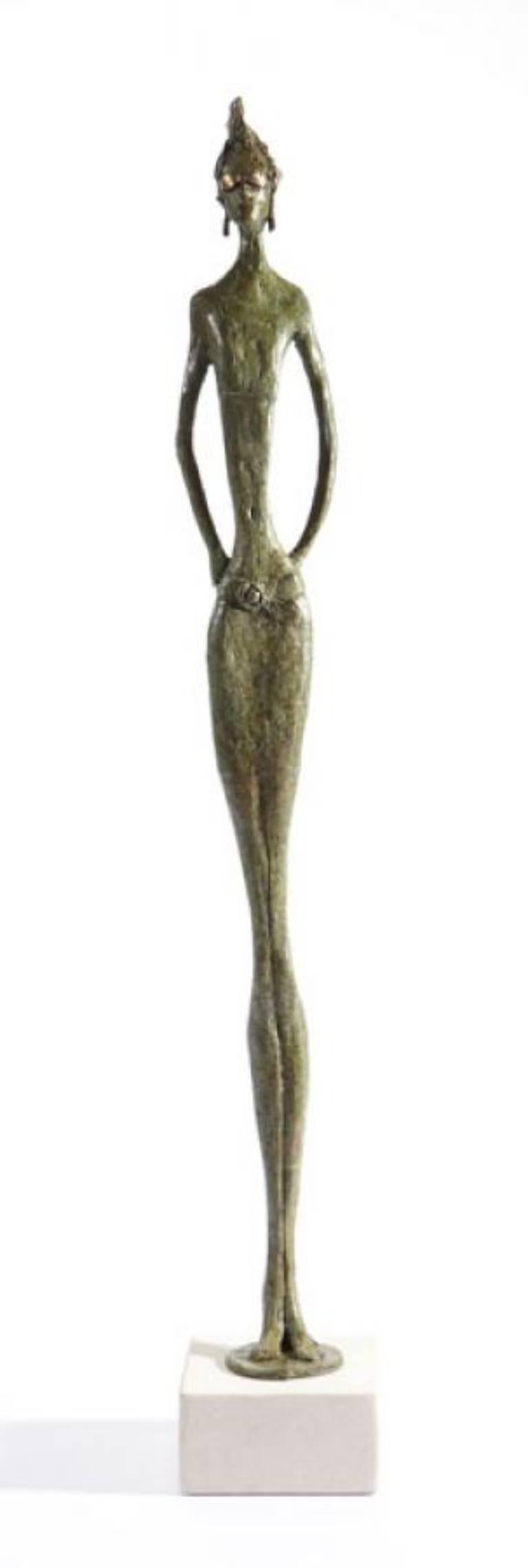 Sara Ingleby-Mackenzie Figurative Sculpture - Mint Julep - slim figurative bronze statue