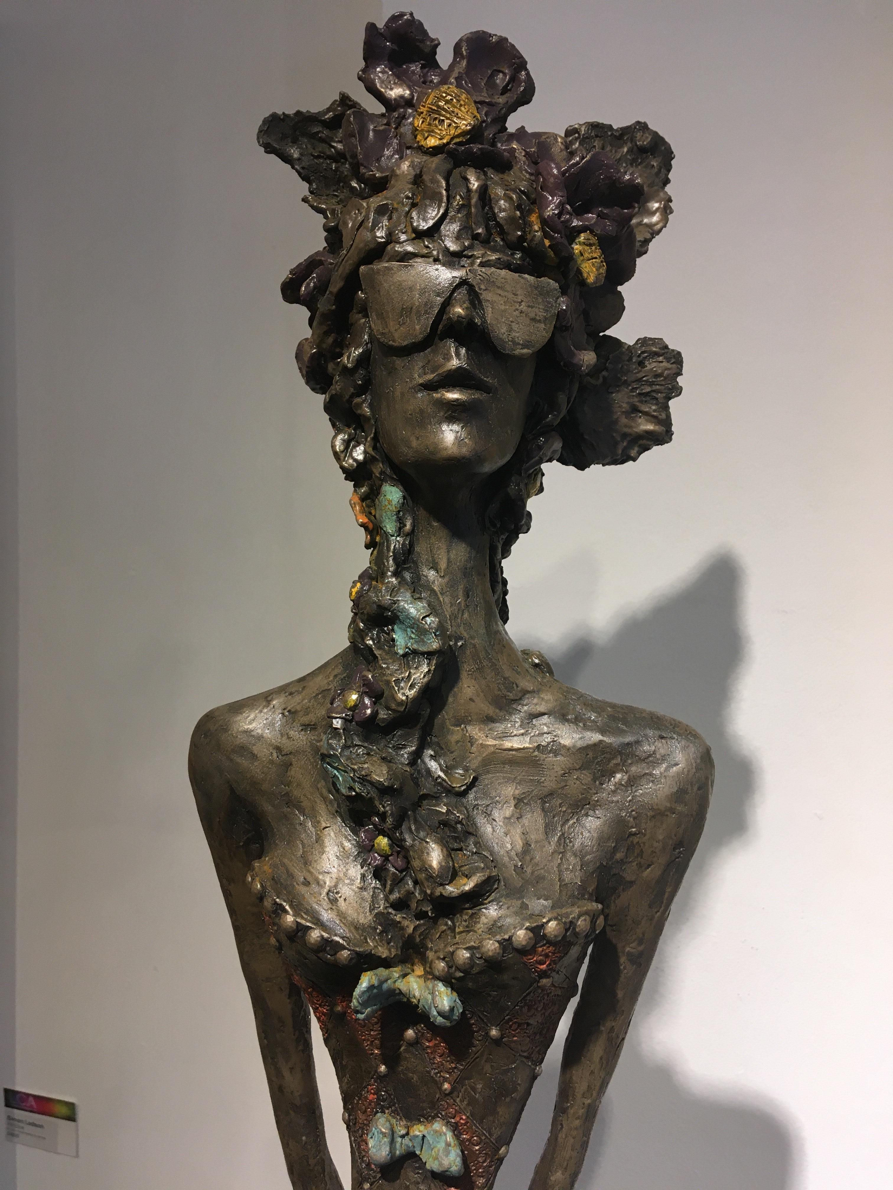 Poison Ivy - contemporary sculpture bronze resin tall standing woman figure - Contemporary Sculpture by Sara Ingleby-Mackenzie