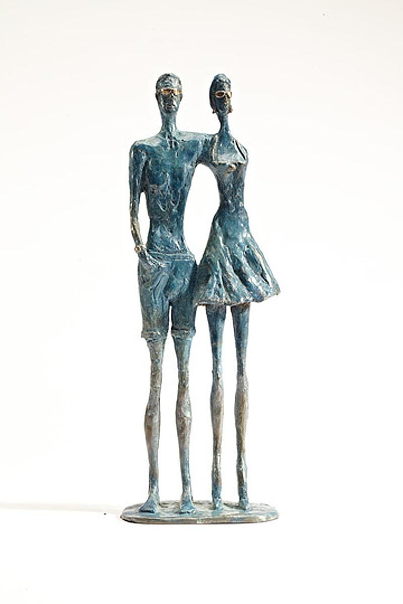 Sara Ingleby-Mackenzie Figurative Sculpture - Still Cool - Man & Woman on Summer Holidays: Bronze Resin Sculpture