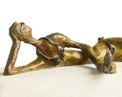 Sun Worship - Figurative Human Sculpture: Cast Bronze & Portland Stone