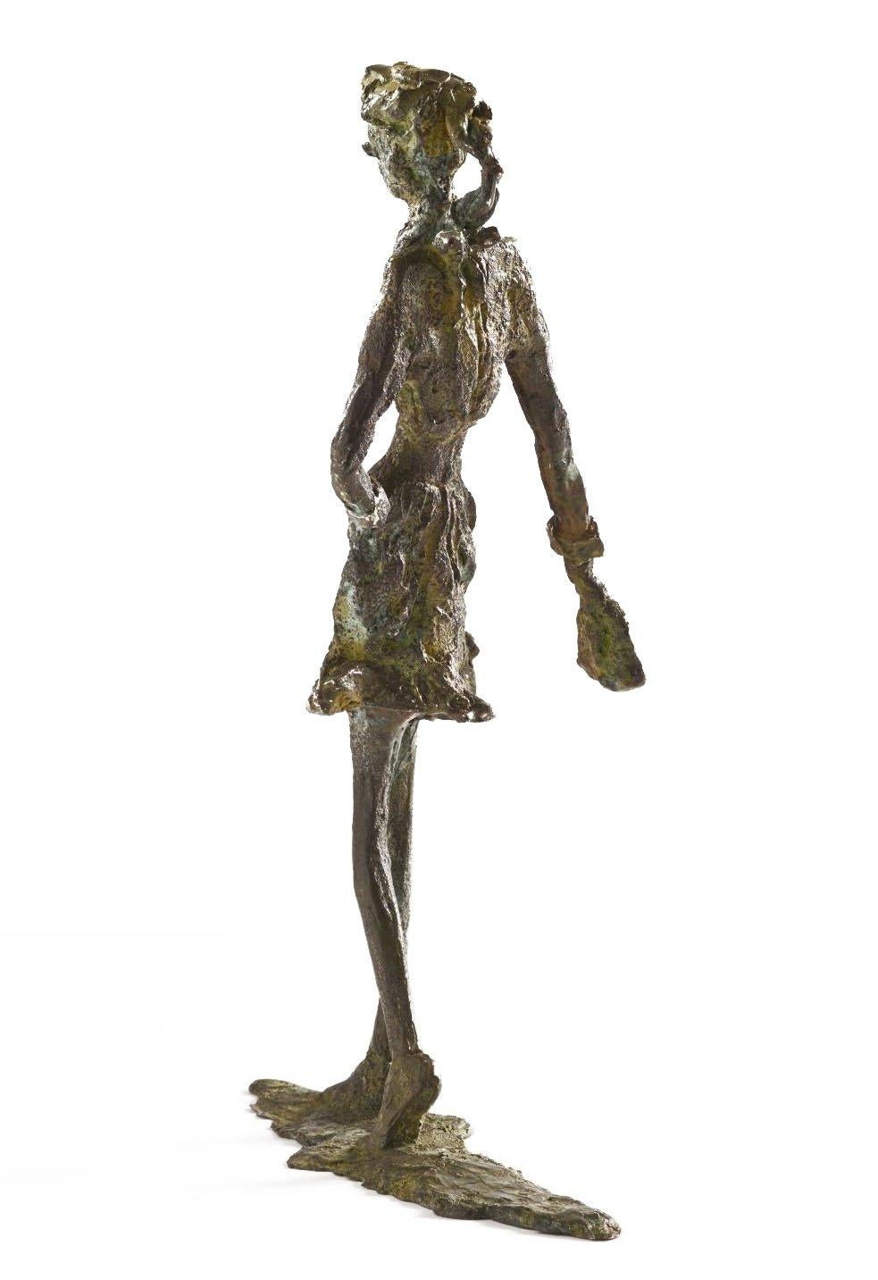 Walk in the Park - slim figurative bronze statue - Sculpture by Sara Ingleby-Mackenzie