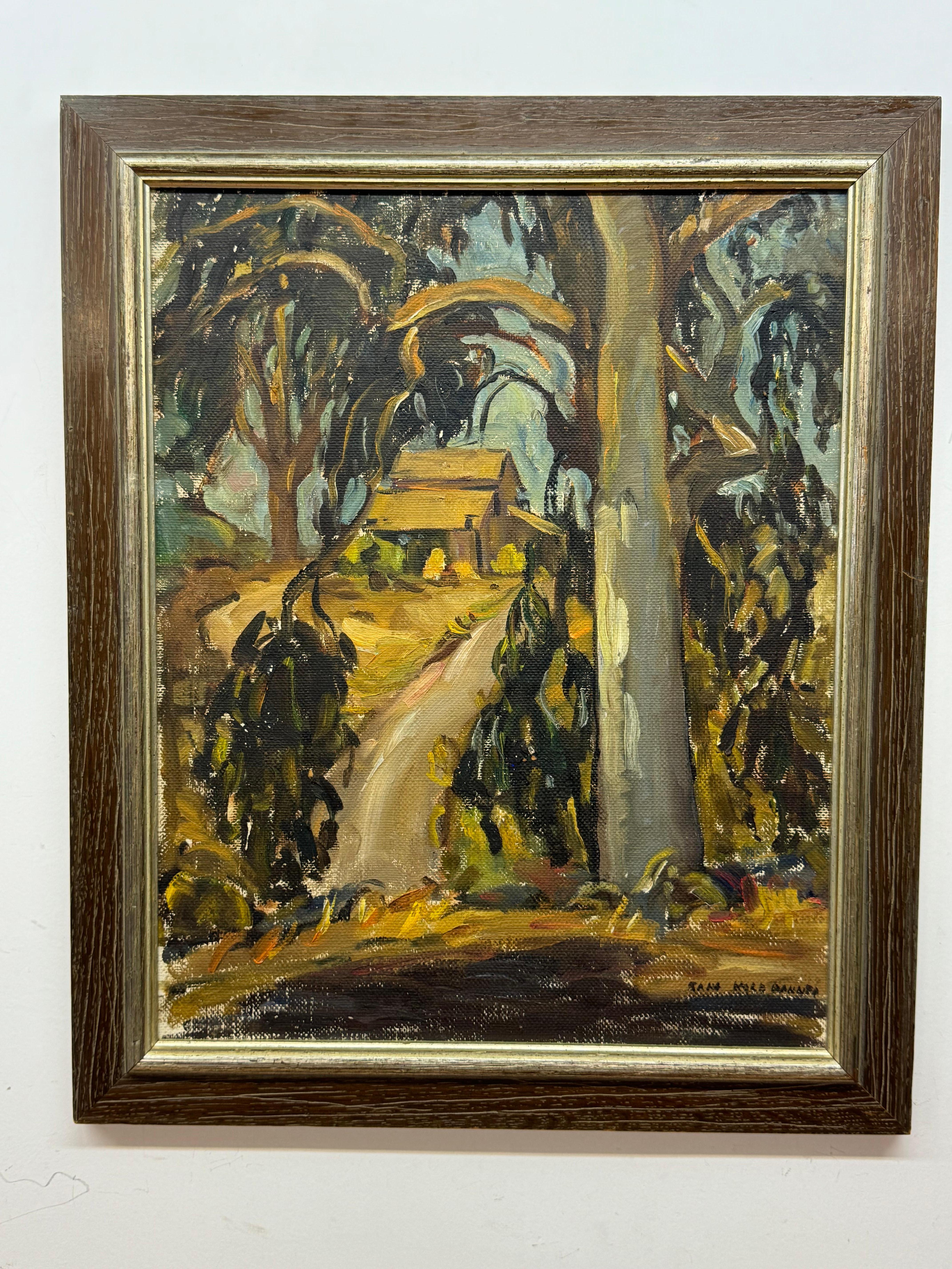 Sara Kolb Danner (American, 1894-1969) landscape with path leading to house

Oil on masonite

16 x 20 unframed, 19.5 x 23.5 framed