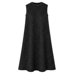 Sara Lanzi Black Lurex Maxi Dress, Size S, with Frilled Details