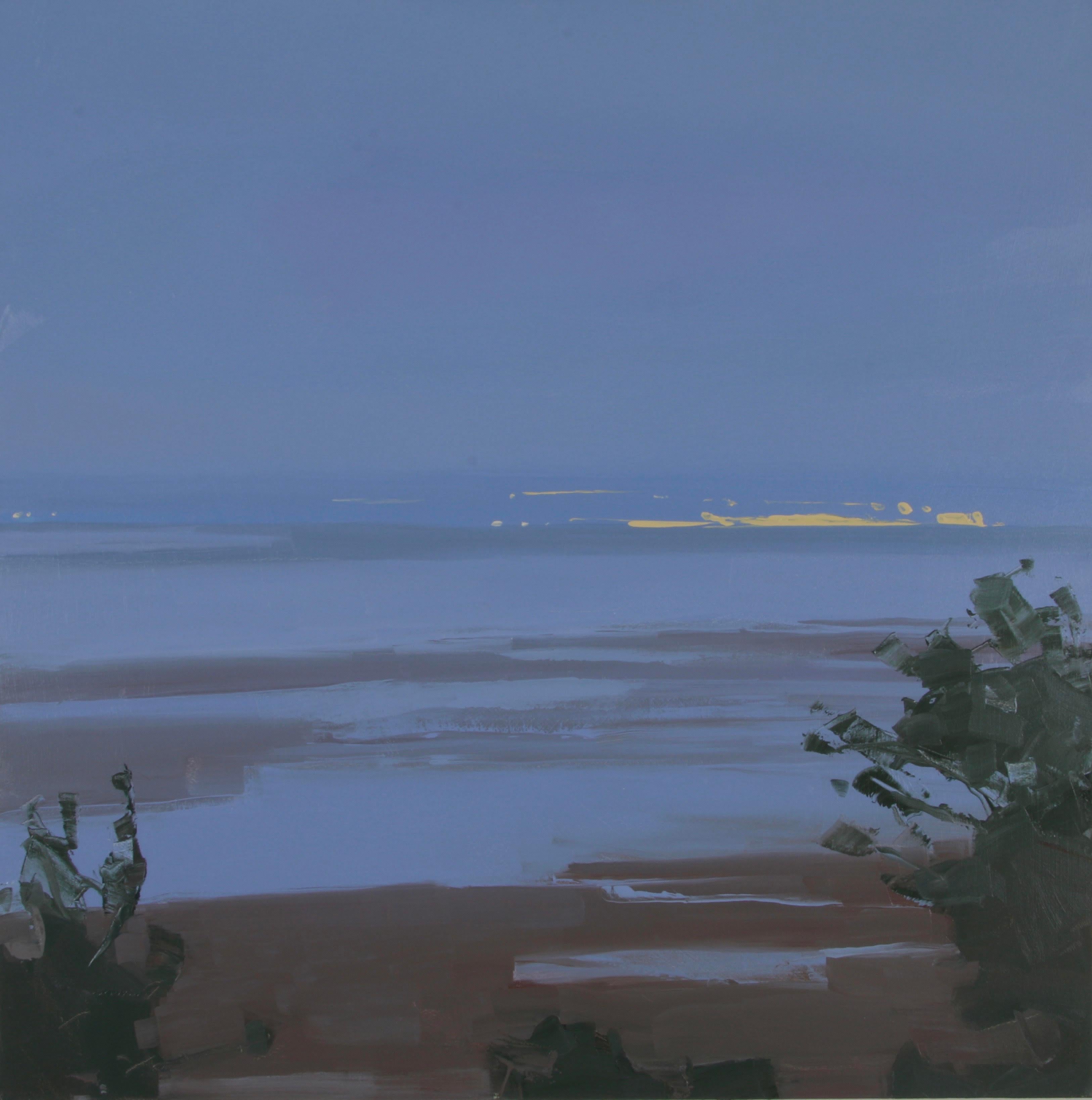 Sara McCulloch "Lights on the Horizon" -- Coastal Evening Landscape Oil Painting
