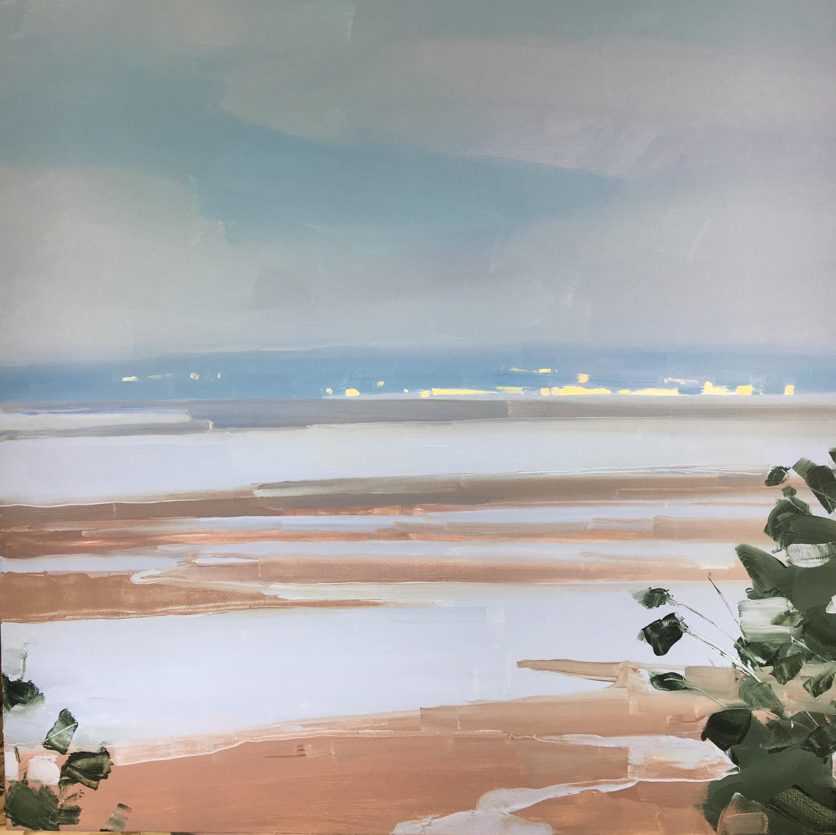 Sara MacCulloch Landscape Painting - Sara McCulloch "Low Tide" -- Coastal Beach Landscape Oil Painting