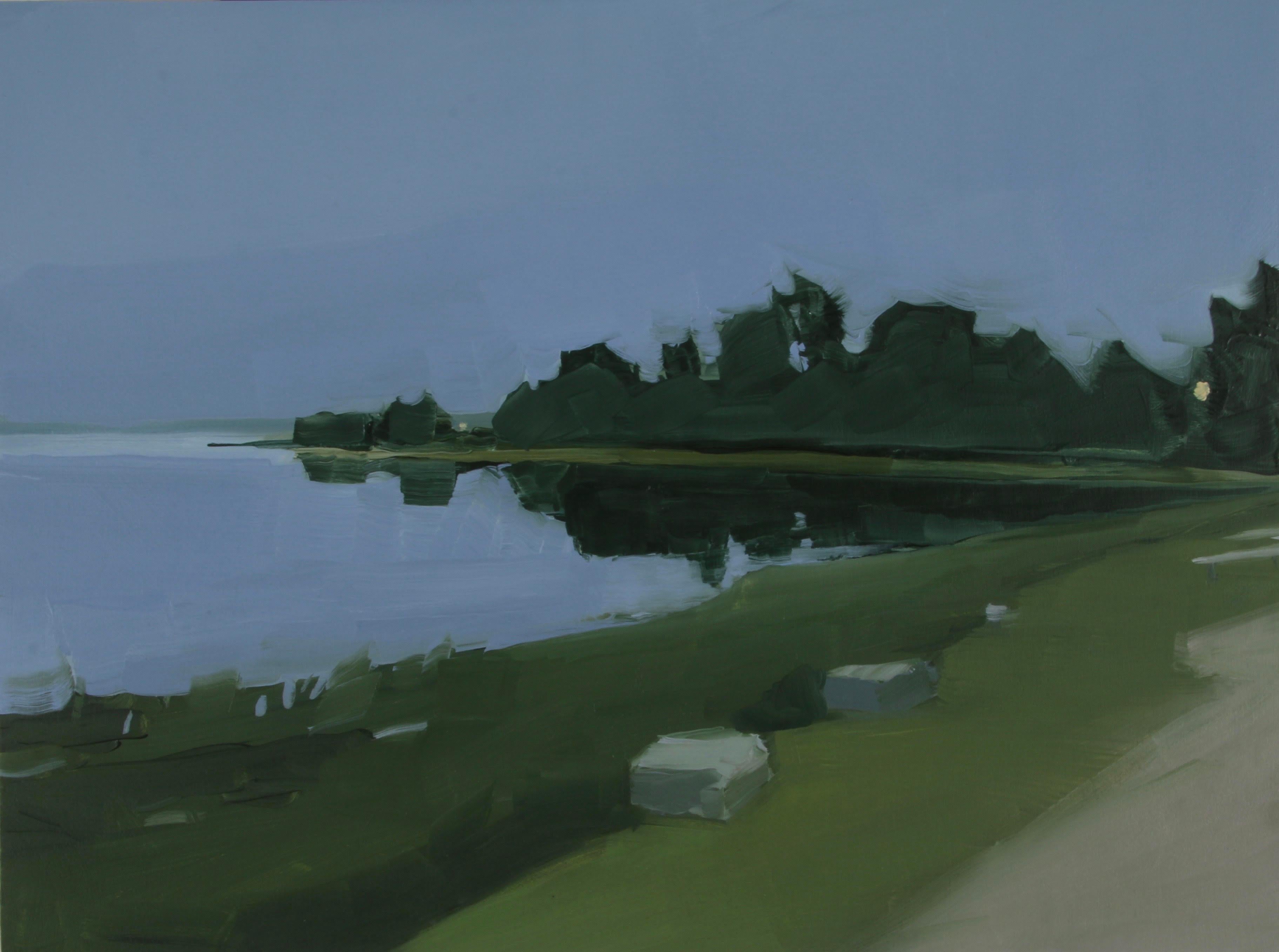 Sara MacCulloch Landscape Painting - Sara McCulloch "(Penobscot) Driving Home" -- Coastal Landscape Oil Painting