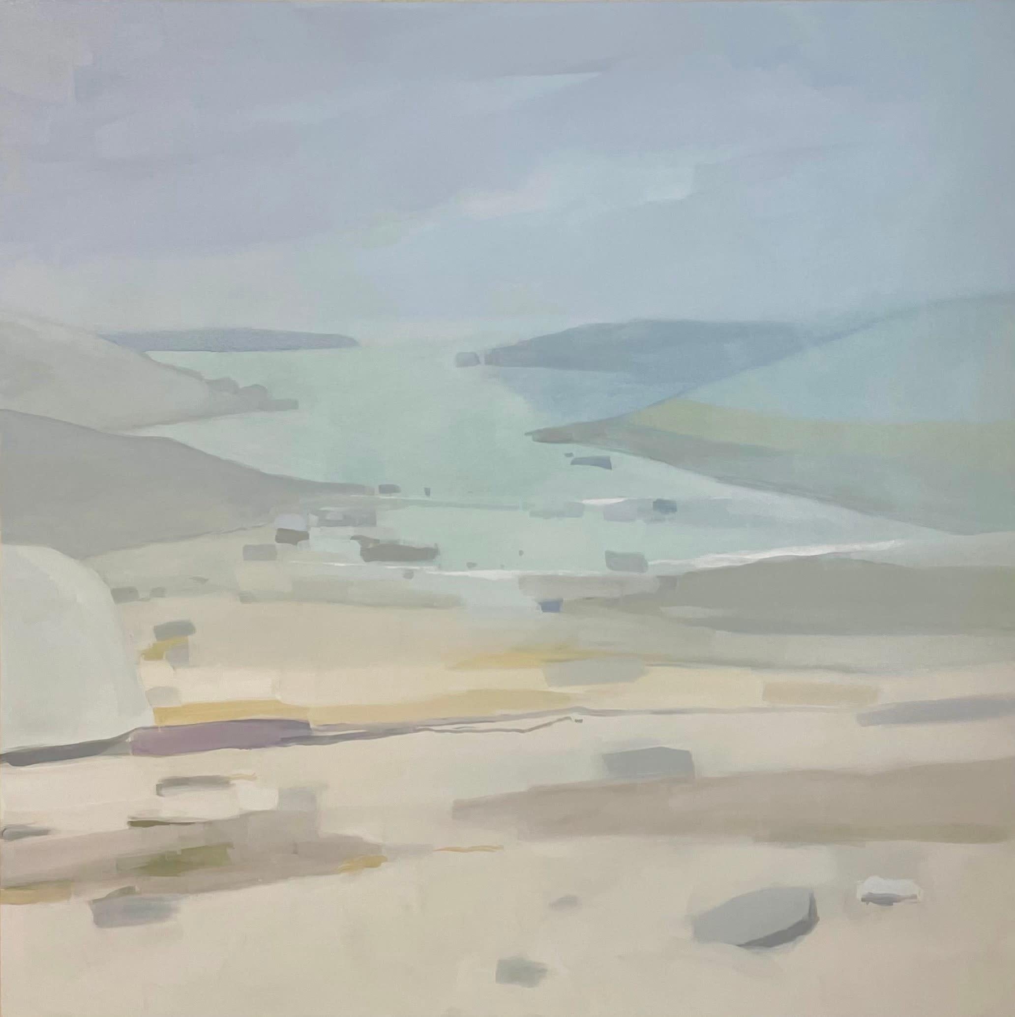 Sara MacCulloch
Beach Inlet, 2021
öl auf Leinwand
60 x 60 Zoll.
(macc089)

Dieses Original-Ölgemälde auf Leinwand von Sara MacCulloch zeigt eine heitere und schöne Küstenbucht in Blau-, Grau-, Braun- und Türkistönen.

"Die Landschaft war für mich