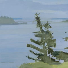 Peinture à l'huile sur panneau de paysage « Great Spruce Head » de Sara MacCulloch