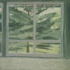 Sara MacCulloch "Dipingere il portico della casa grande" Paesaggio dipinto a olio