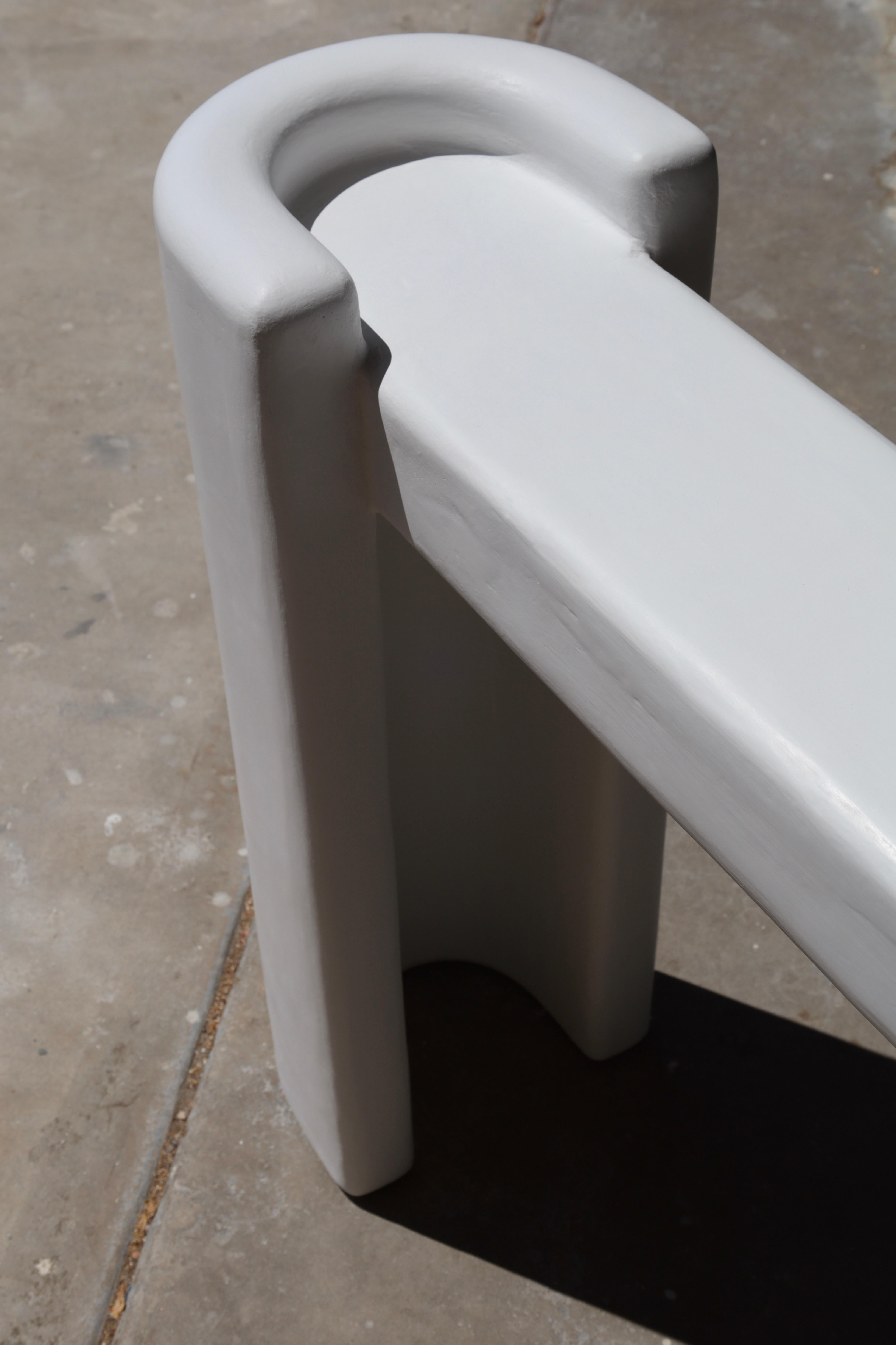Plaster sara sculptural plaster console in salt by öken house studios For Sale