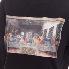 SARA SHAKEEL X BROWNS black cotton The Last Supper crystal dusted top S