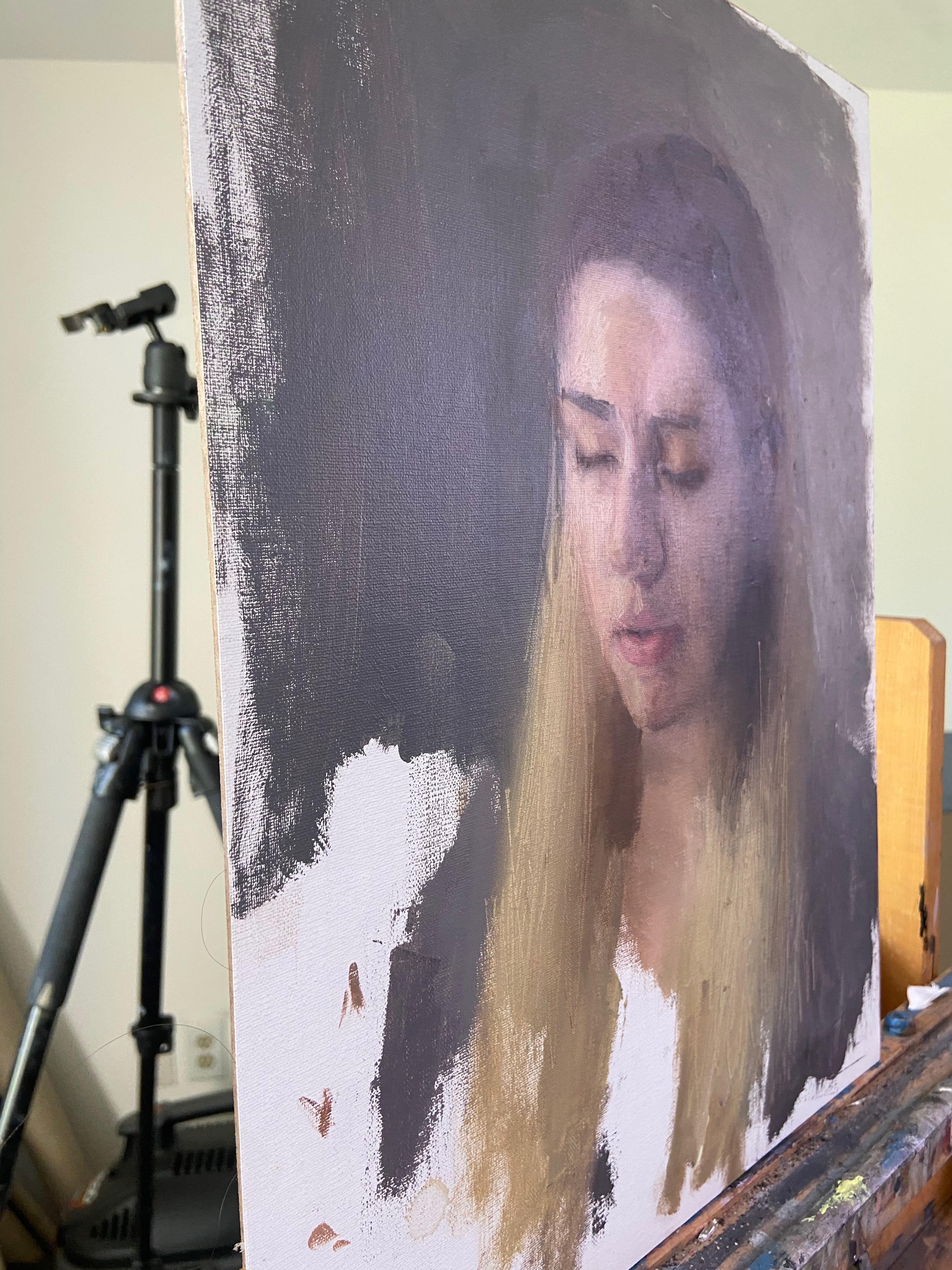 Ritratto di Sophie, pittura a olio - Painting di Sara Sisun