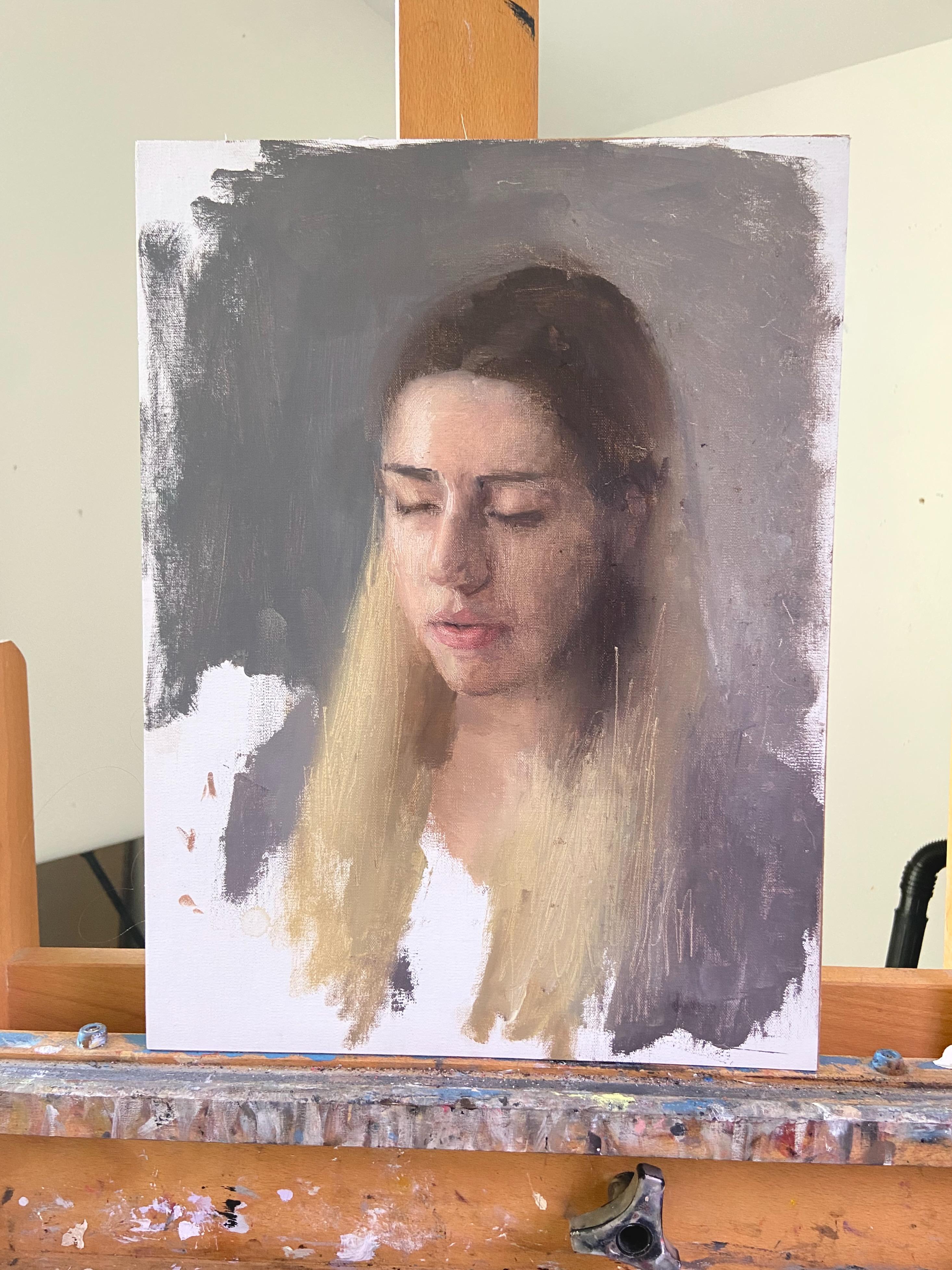 Ritratto di Sophie, pittura a olio - Painting Contemporaneo di Sara Sisun
