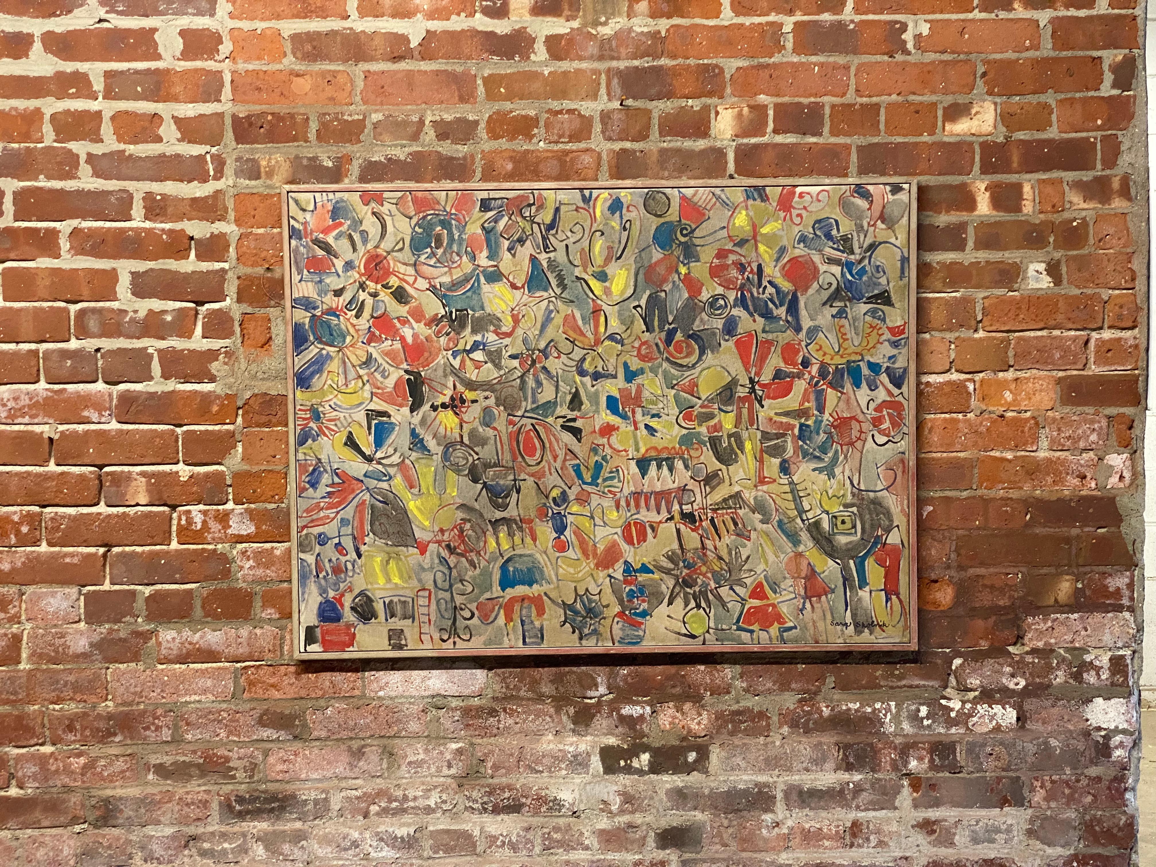 Sara Skolnik: „Flight of Fancy“, abstraktes expressionistisches Gemälde, 1960er Jahre im Angebot 12