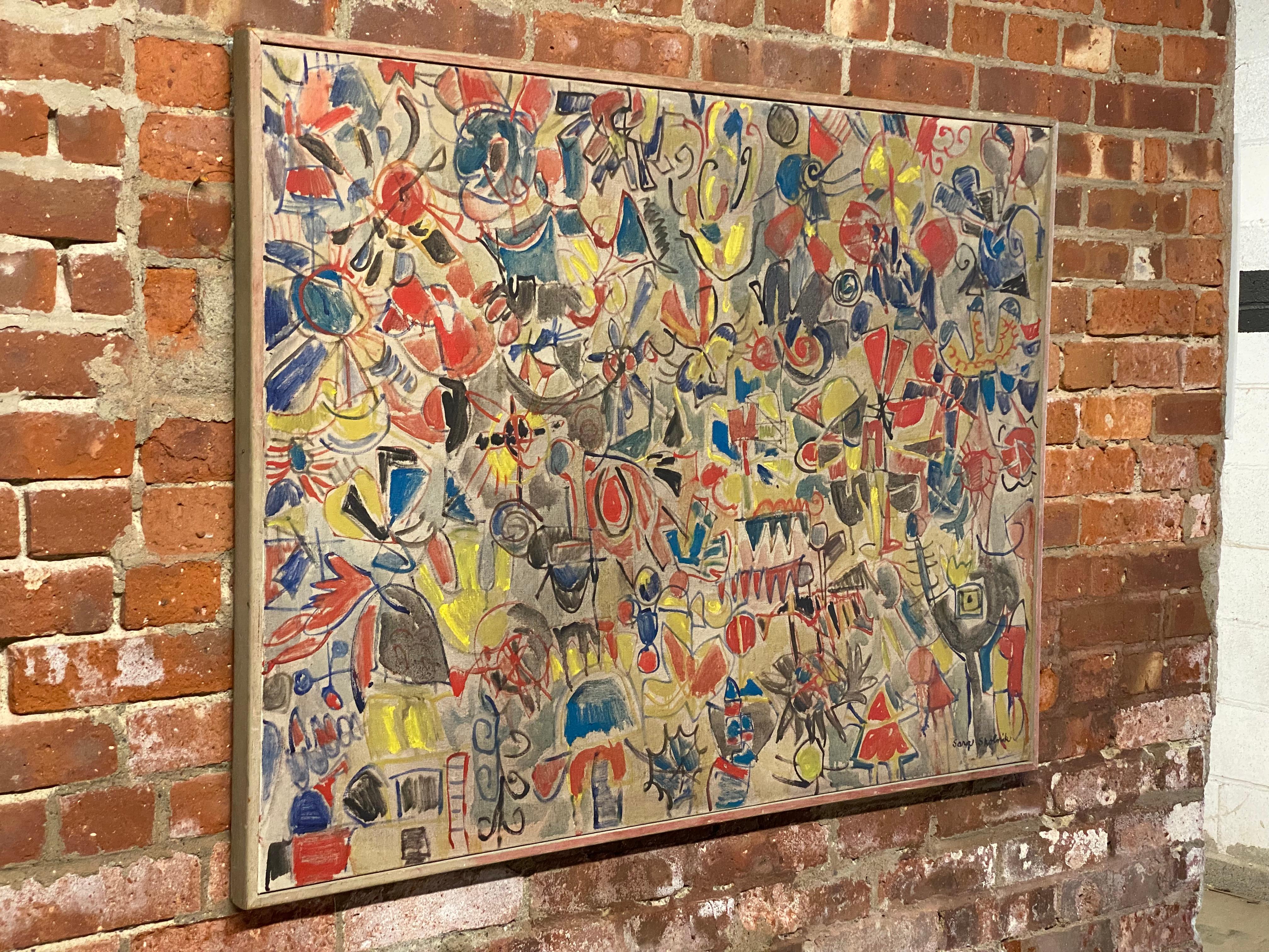 Sara Skolnik: „Flight of Fancy“, abstraktes expressionistisches Gemälde, 1960er Jahre (Moderne der Mitte des Jahrhunderts) im Angebot
