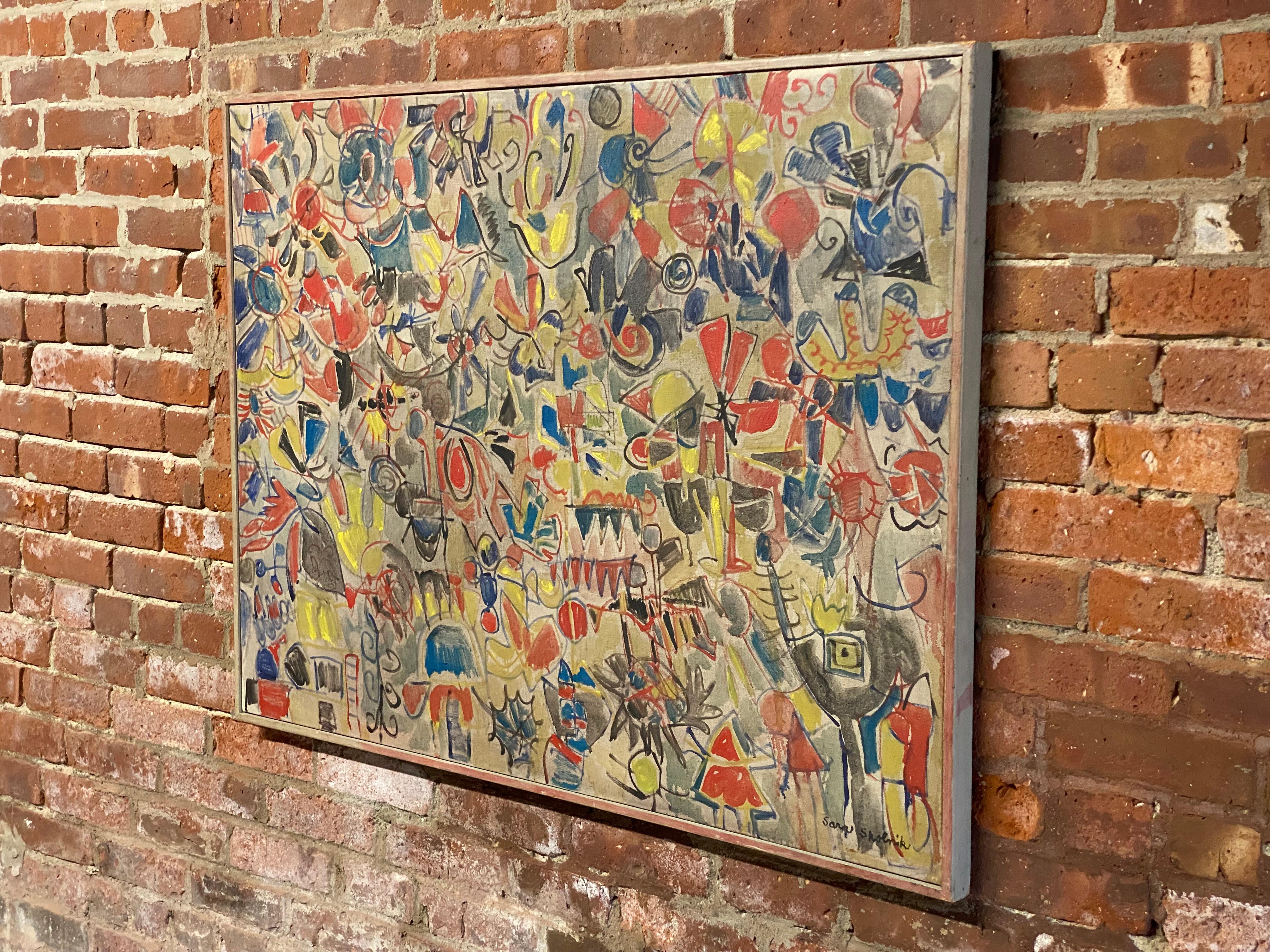 Sara Skolnik: „Flight of Fancy“, abstraktes expressionistisches Gemälde, 1960er Jahre (amerikanisch) im Angebot